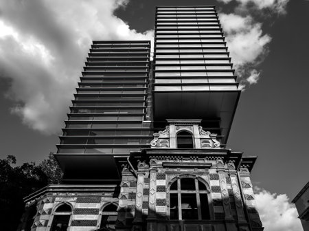 An exterior view of the building of the Union of Romanian Architects in Bucharest, Romania