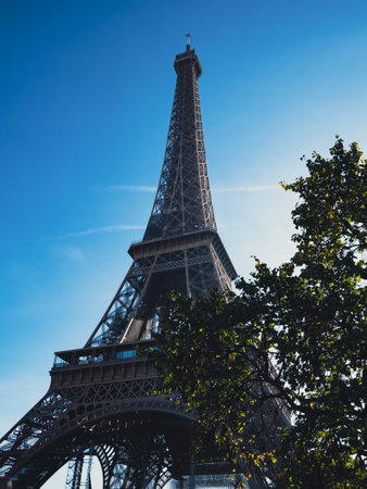 A vertical shot of Eiffel Tower Paris Franceの写真素材