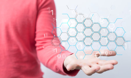 A digital concept of a futuristic wave,futuristic data streamの写真素材