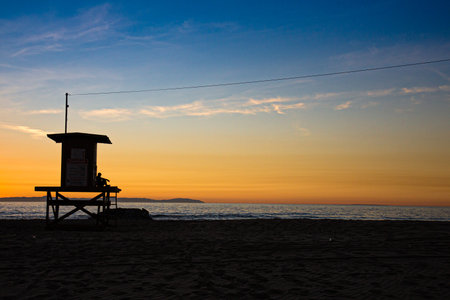 A beautiful view of a golden sunset over the sea