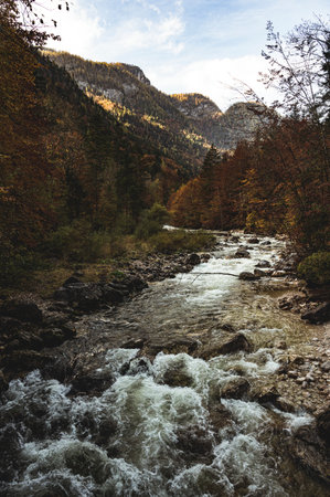 A beautiful mountainous landscape in Austriaの写真素材