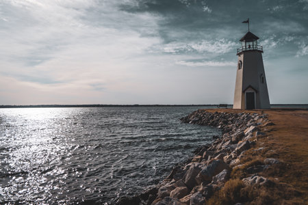 The Lake Hefner Lighthouse in Oklahoma, USA