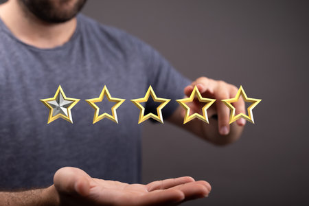 An illustration of star ranking in hands