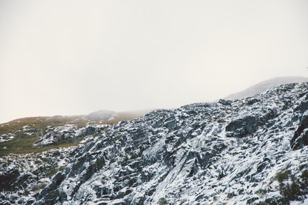 A snow-covered mountain in Serra da Estrela in Portugal