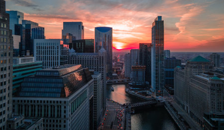 A beautiful shot of the city of Chicago, Illinois in the US