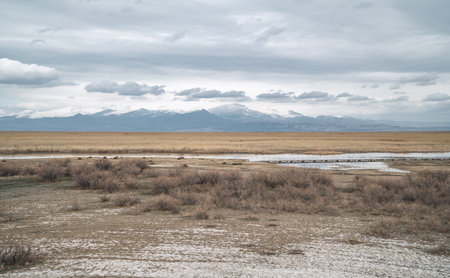 A beautiful view of Sultan Reedy, National park is located in central Anatolia, Turkeyの写真素材
