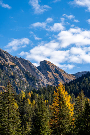A mesmerizing view of the Italian Alps in South Tyrolの写真素材