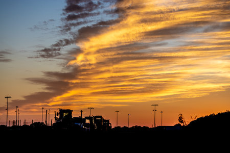 A scenic view of the beautiful sunset over the city