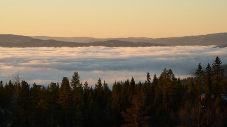 A beautiful shot of a landscape during the sunset in Norway