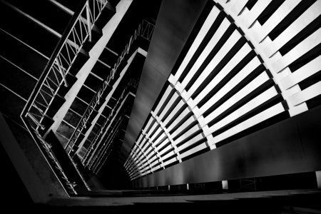 A closeup shot of stairs going down