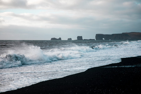 A closeup of the coastline in Iceland