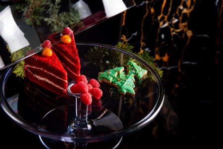 Christmas Chocolate decoration can be used as greeting cardの写真素材