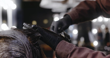 Barber Cutting Hair - Ideal Concept For Hairdresser, Barber Shop, Fashion And Hairstyleの写真素材