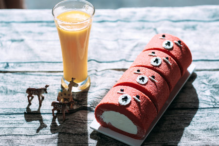 A closeup shot of dessert on the coffee table