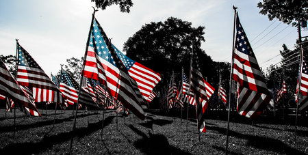 The American Flags, Oceanside, New York, Long Island, United States, America
