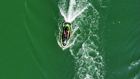 A beautiful shot of a boat in a sea during the dayの写真素材
