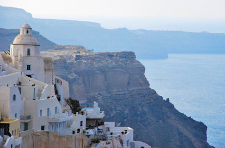 Typical architecture and scenery  in Santorini Island, Greeceの写真素材