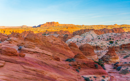 The famous Coyote Butte slope in the Paria Canyon-Vermilion Cliffs, Arizona, USAの写真素材