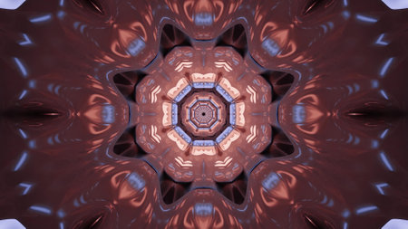 An illustration of a mandala with beautiful patterns on red background
