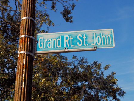 A closeup shot of a signboard of the St Johnの写真素材