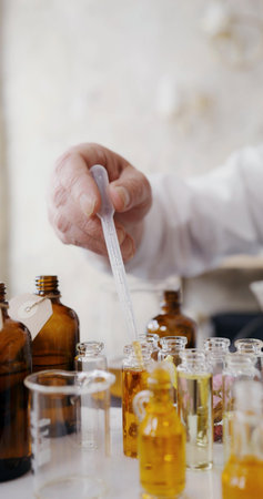 Scientist Working In Laboratory - Ideal Concept For Chemistry, Medicine And Pharmacy