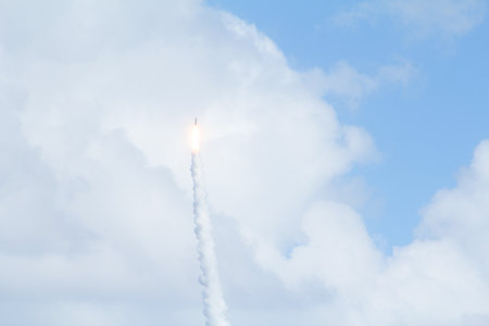 A beautiful view of a rocket launch