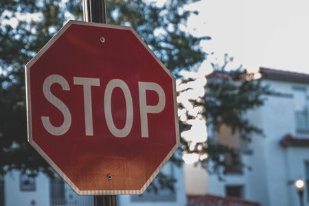 A closeup of a stop signの写真素材
