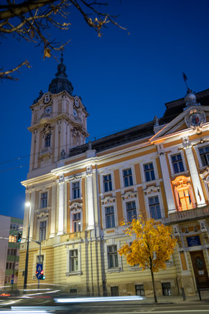 A vertical shot of Cluj Napoca Romania City Hallの写真素材