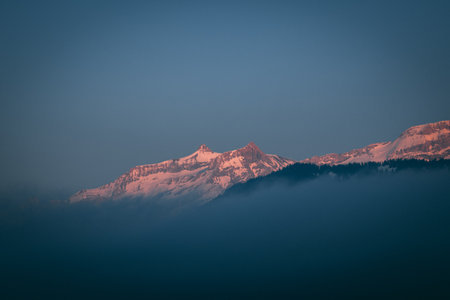 A view of the beautiful mountains in Leysin, Switzerland
