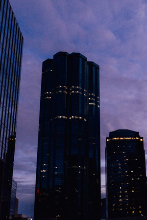 A vertical shot from Manulife Tower