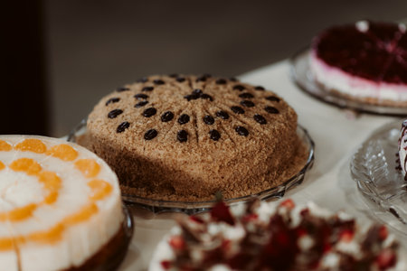 A closeup of a delicious cake on a table
