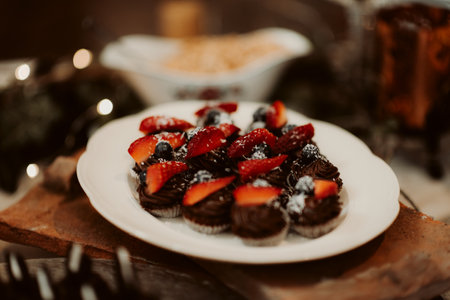 A closeup of wedding appetizers