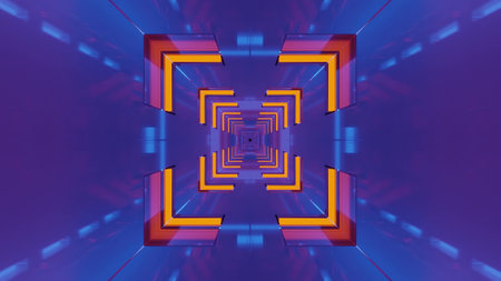 A 3D rendering of futuristic kaleidoscopic patterns backgroundの写真素材