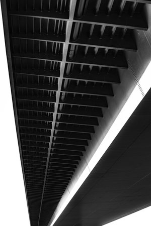 A grayscale view of an architectural detailの写真素材
