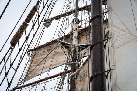 A closeup of a sail on a boat