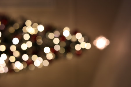 A vertical shot of a Christmas treeの写真素材