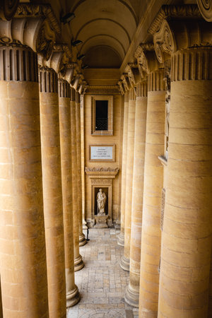 A vertical shot of an ancient building in Mosta, Maltaの写真素材