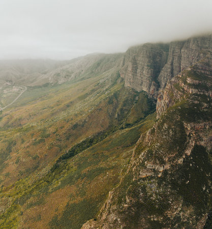 A beautiful landscape of lofty mountains in South Africaの写真素材