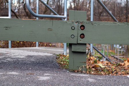 A closeup shot of the wooden fence