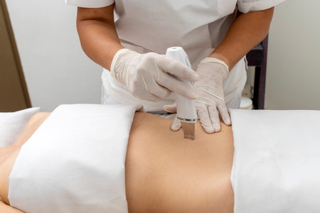 A closeup of a woman getting a massage