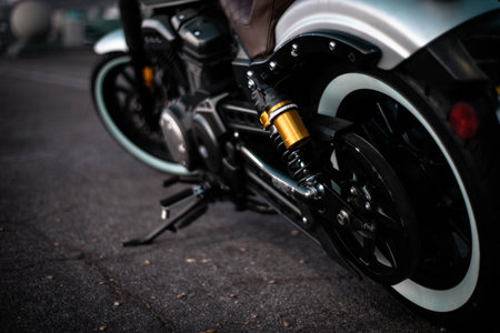 A beautiful Yamaha Bolt parked in a streetの写真素材