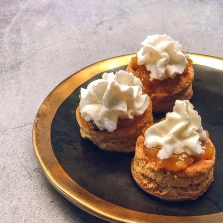 A closeup of a Scone in Beijingの写真素材