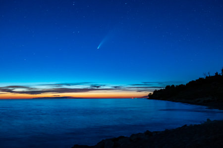 The beautiful sunset sky over the sea
