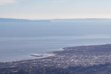 A mesmerizing view of an ocean seen from Montecito Peak in Santa Barbara, California, USA