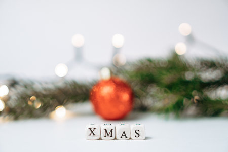 A closeup of Christmas ornamentsの写真素材
