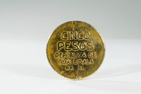 Currency of 5 pesos, Guatemala 1923, Justo Rufino Barrios. Central america.