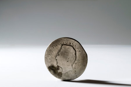 El Salvador coin 25 cents, Currency twenty cents worn, details erased, central america
