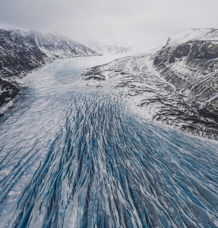 A beautiful landscape with glaciers in Iceland