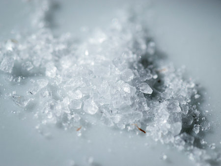 A closeup of salt on a white surfaceの写真素材