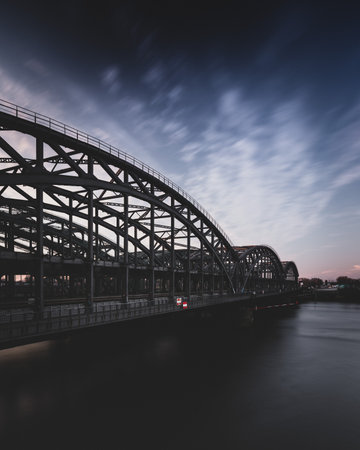 Freihafen Elbbruecken in Hamburg at the Train Stationの写真素材